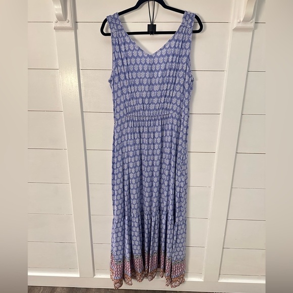 BEACHLUNCHLOUNGE Woman Ireana Tiered pastel printed sleeveless maxi dress XL - Picture 4 of 16